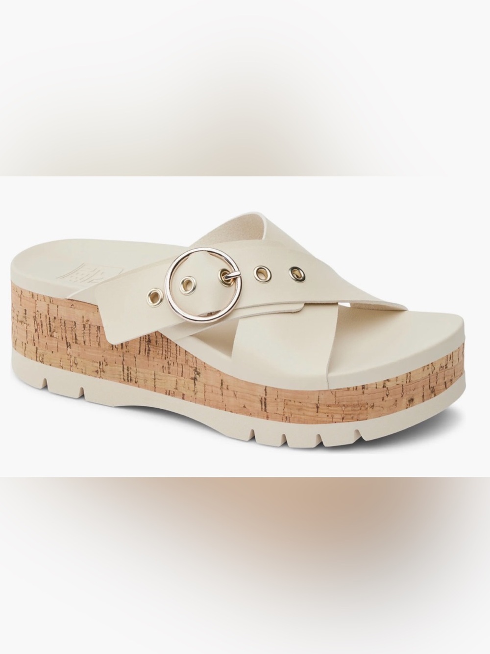 NEW Reef Vista Higher Gia Womens 8 Platform Sandals Vintage Cork Cream